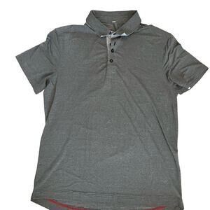 Lululemon Men's Gray Polo Shirt Size Large Golf Casual Stretch Comfort Wicking